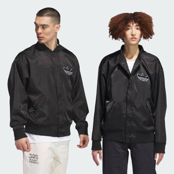 Adidas Originals X Mark Gonzales Shmoofoil Satin Bomber Jacket NWT Sz L - Picture 1 of 12